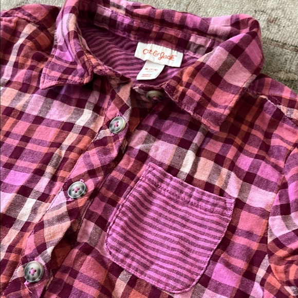 Cat and Jack Pink Plaid Button-Up Dress - Picture 4 of 5